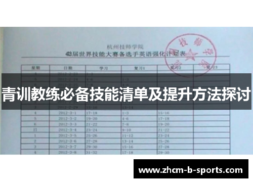 青训教练必备技能清单及提升方法探讨